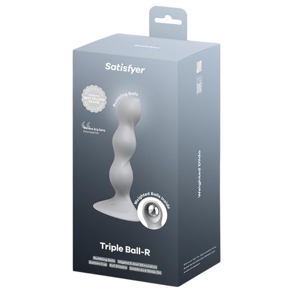 Satisfyer - δονητής με μπάλες - γκρι - τριπλή διείσδυση