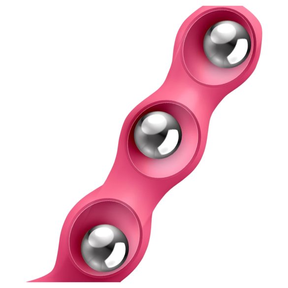 Satisfyer Triple Ball-R - δονούμενο πρωκτικό παιχνίδι με χάντρες - ροζ