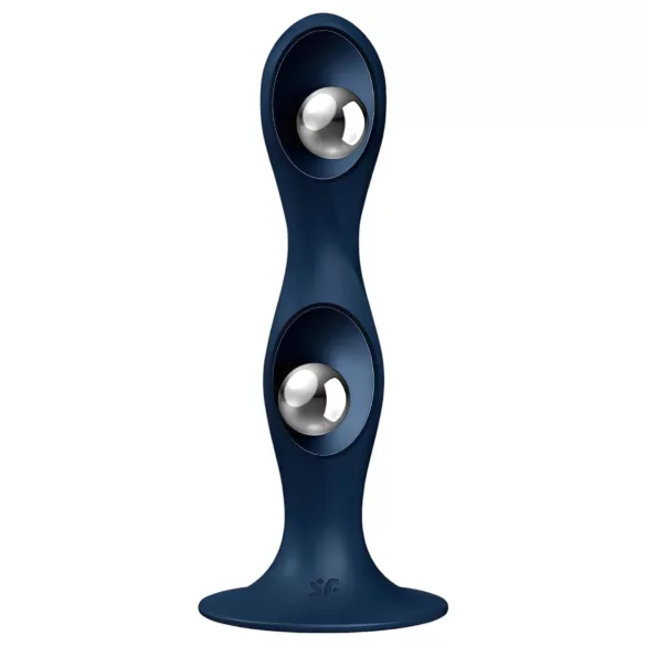 Satisfyer Double Ball-R - δονούμενο dildo με βάρος - μπλε