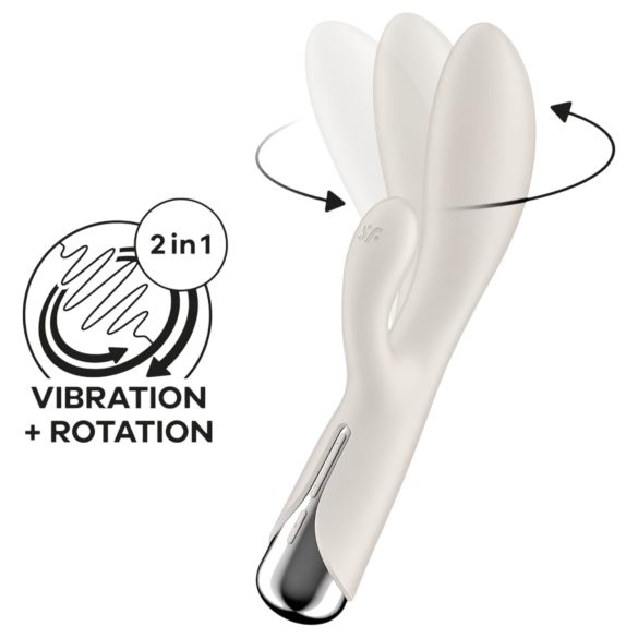 Satisfyer Περιστρεφόμενο Κουνέλι 1 - δονητής με κινούμενο βραχίονα (μπεζ)