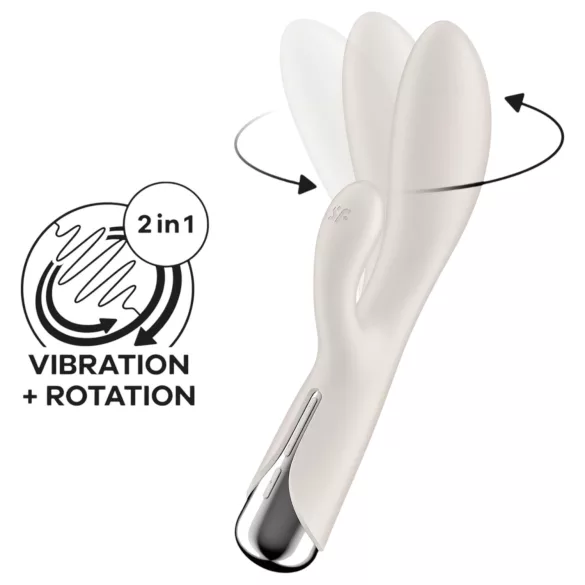 Satisfyer Spinning Rabbit 1 - δονητής με περιστρεφόμενο βραχίονα κλειτορίδας (μπεζ)