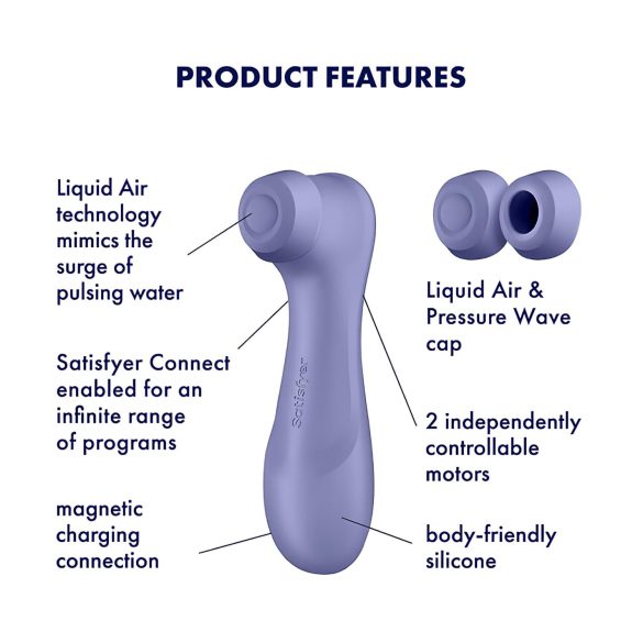 Satisfyer Pro 2 Gen3 - έξυπνος δονητής κλειτορίδας με κύματα αέρα - μοβ