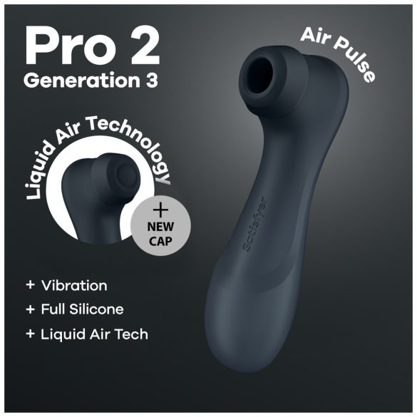 Satisfyer Pro2 Gen3 - συσκευή διέγερσης κλειτορίδας με κύματα αέρα - σκούρο γκρι