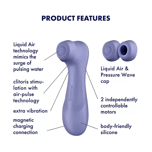Satisfyer Pro 2 Gen3 - δονητής διέγερσης κλειτορίδας με κύματα αέρα, επαναφορτιζόμενος (μοβ)