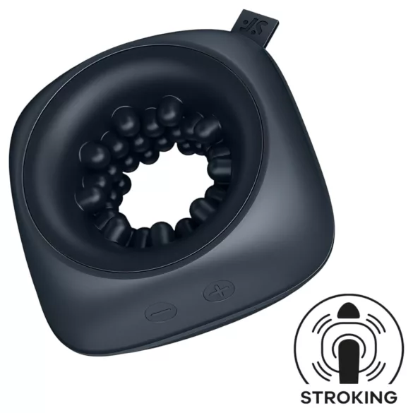 Satisfyer Ring Stroker - επαναφορτιζόμενος δονητής-μαστορμπέισον (μαύρος)