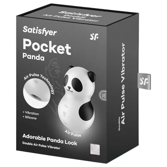 Satisfyer Pocket Panda - διεγέρτης κλειτορίδας με κύματα αέρα - μαύρο