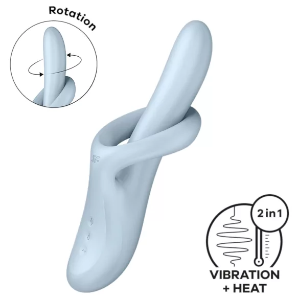 Satisfyer Heat Flex 4 - δονητής με θερμαινόμενη κλειτοριδική κεφαλή (μπλε)