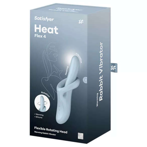 Satisfyer Heat Flex 4 - δονητής με θερμαινόμενη κλειτοριδική κεφαλή (μπλε)