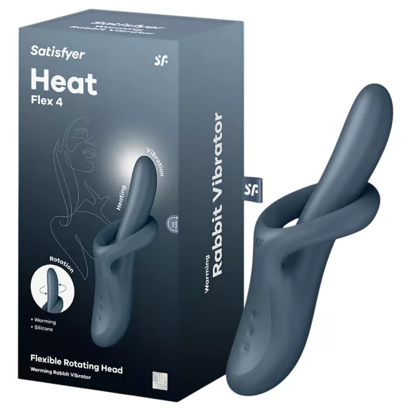 Satisfyer Heat Flex 4 - δονητής με θερμαινόμενο βραχίονα κλειτορίδας (γκρι)