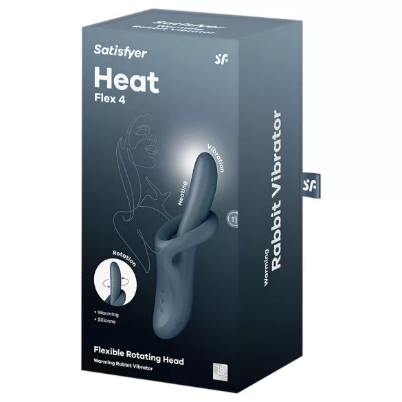 Satisfyer Heat Flex 4 - δονητής με θερμαινόμενο βραχίονα κλειτορίδας (γκρι)