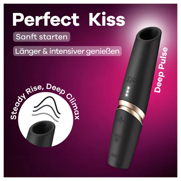 Satisfyer - δονητής κραγιόν - διακριτικός δονητής - μαύρο