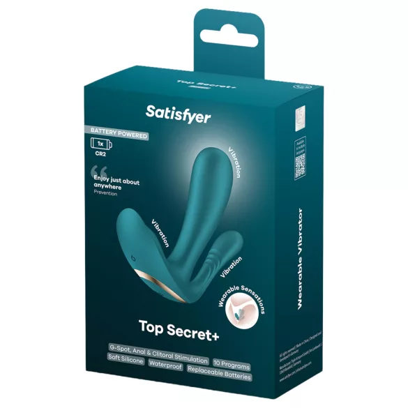 Satisfyer Top Secret+ - φορετός δονητής τριπλής διέγερσης - πράσινο