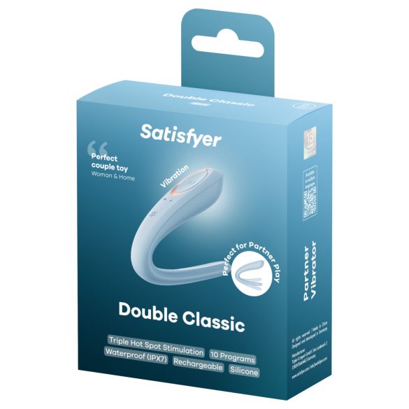 Satisfyer Double Classic - δονητής για ζευγάρια (μπλε)