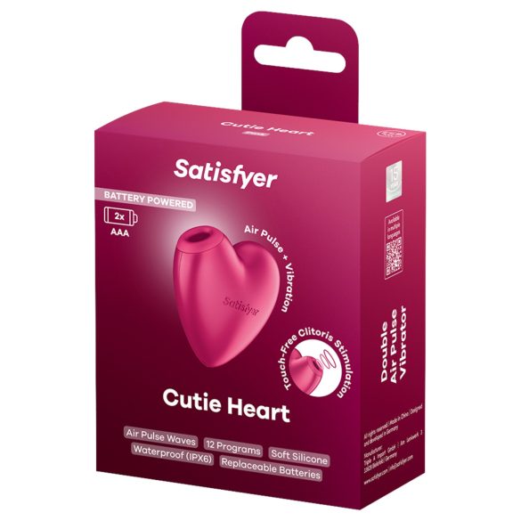 Satisfyer Cutie Heart - διεγερτής κλειτορίδας με κύματα αέρα - ροζ