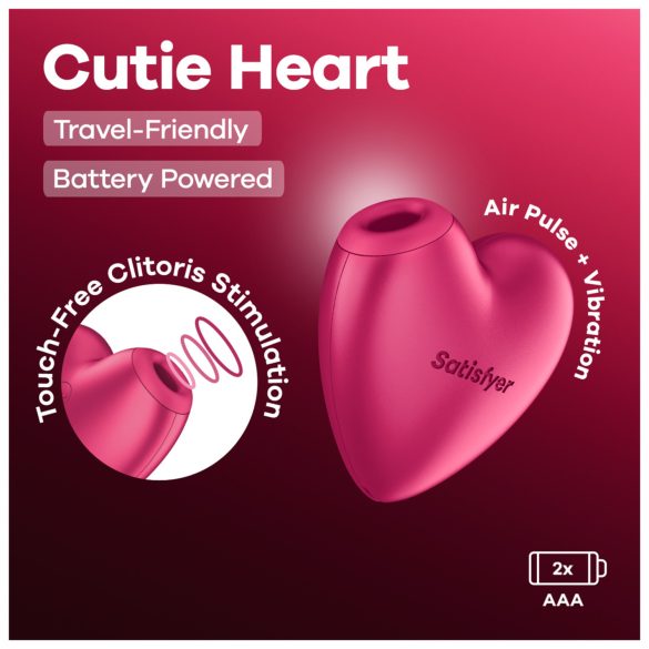 Satisfyer Cutie Heart - διεγερτής κλειτορίδας με κύματα αέρα - ροζ