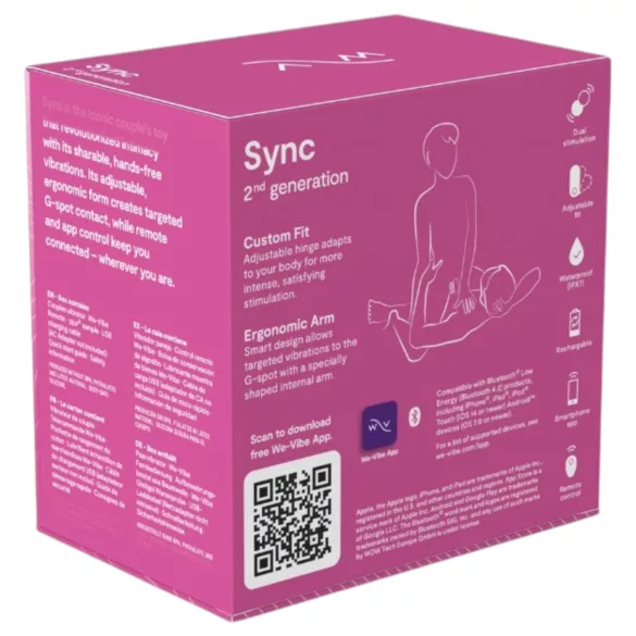 We-Vibe Sync - Δονητής ζευγαριού με εφαρμογή και τηλεχειρισμό (ροζ)
