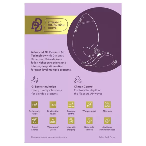 Womanizer Next Duo - Δονητής 2 σε 1 για σημείο G - μοβ