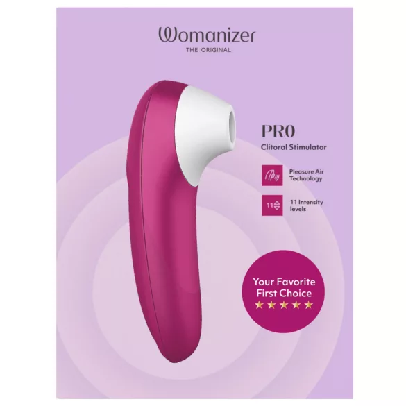 Womanizer Pro - διεγέρτης κλειτορίδας με κύματα αέρα (ροζ)