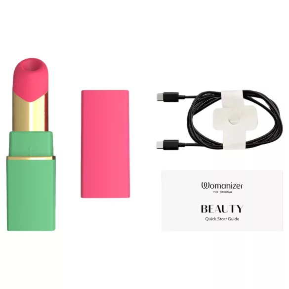 Womanizer Beauty - διεγέρτης κλειτορίδας με κύματα αέρα σε σχήμα κραγιόν (πράσινο)