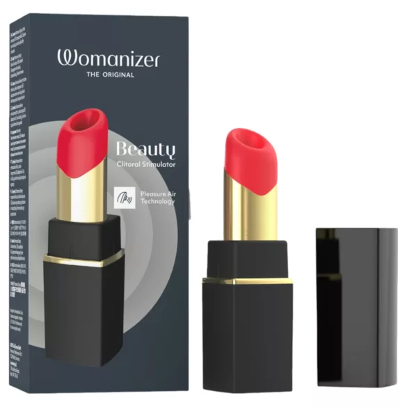 Womanizer Beauty - διεγερτής κλειτορίδας με κύματα αέρα σε σχήμα κραγιόν (μαύρο)
