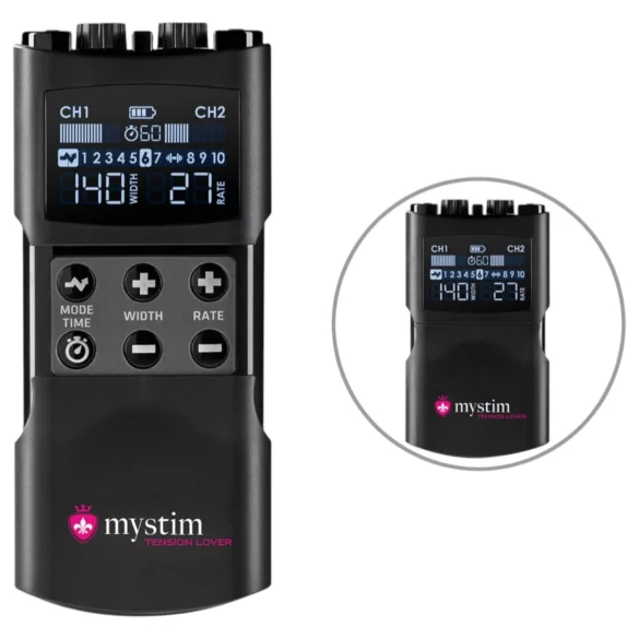mystim Tension Lover 2 - ηλεκτροδιεγερτικό σετ - ψηφιακό - μαύρο