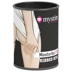   Mystim - ανδρικό masturbator Ribbed Rita - ραβδωτή υφή - λευκό