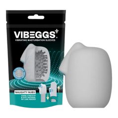   VIBEGGS - δονητικό αυγό masturbator με ανάγλυφες εξοχές - λευκό