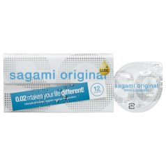   Sagami Original 0.02 - προφυλακτικό έξτρα λιπαντικό - 55mm - 12 τεμάχια