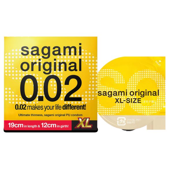 Sagami Original 0,02 XL - προφυλακτικό - XL μέγεθος 61mm - 1 τεμ