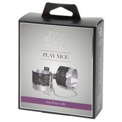   Fifty Shades of Grey - χειροπέδες σατέν - γκρι ασημί