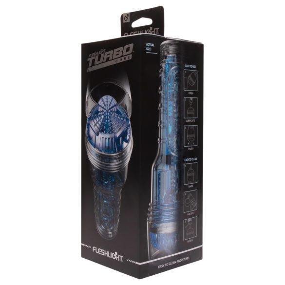 Fleshlight Turbo Core - ανδρικό αυνανιστήρι με ισχυρή αναρρόφηση - μπλε