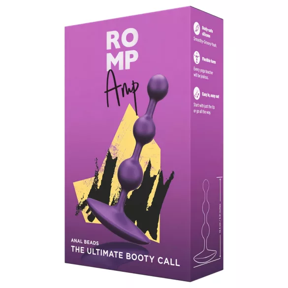 ROMP - πρωκτικό ομοίωμα με πέρλες - σιλικόνη - μωβ