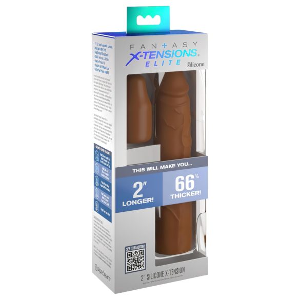 X-TENSION Elite 2 - ρυθμιζόμενο κάλυμμα πέους (καφέ)