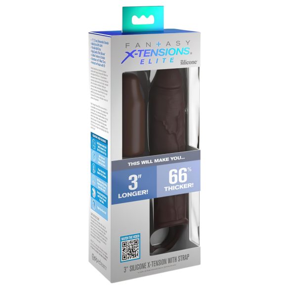 X-TENSION Elite 3 - Δαχτυλίδι Πέους με Προέκταση (καφέ)