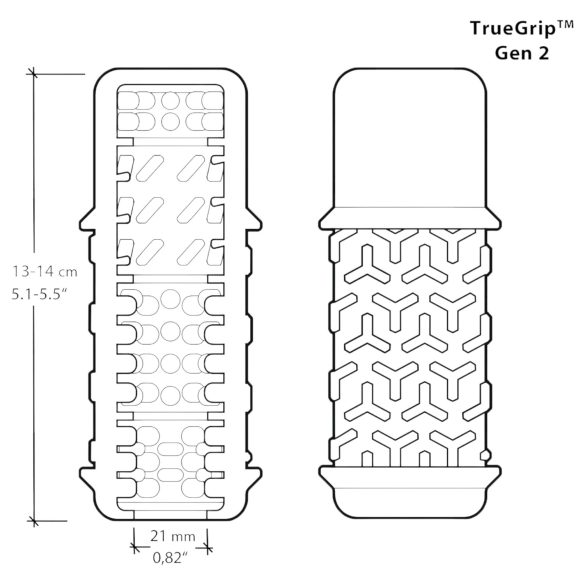 The Handy - ανδρικό αυνανιστήρι TrueGrip Gen 2 - διάφανο με ρεαλιστική υφή