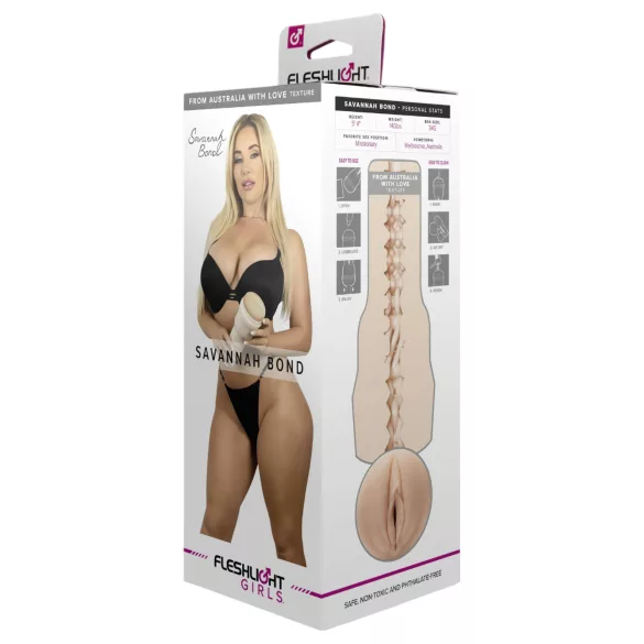 Fleshlight Savannah Bond - ρεαλιστικό τεχνητό αιδοίο - φυσικό χρώμα