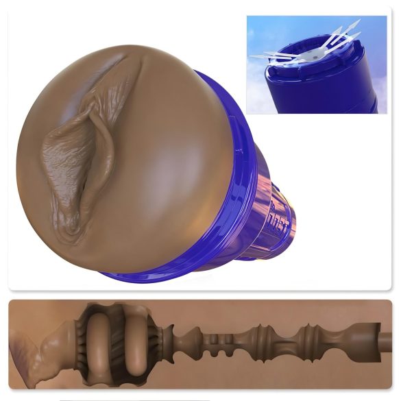 Fleshlight Boost Bang - ρεαλιστικός αυνανιστής σε πυκνό καφέ χρώμα