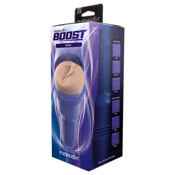 Fleshlight Boost Bang - ανδρικός αυνανιστής ρεαλιστικό αιδοίο - καφέ