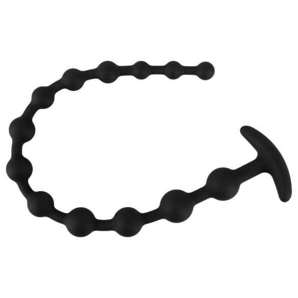 Black Velvets - δονούμενο πρωκτικό ντίλντο με χάντρες - μαύρο