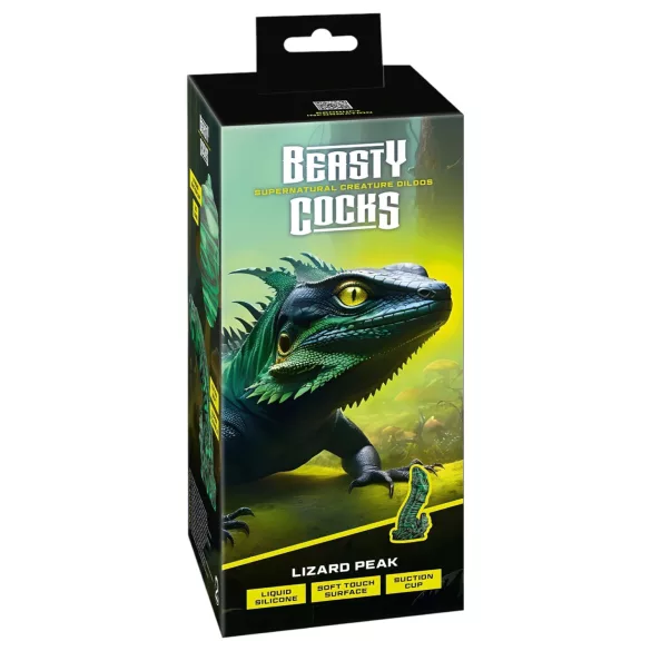 Beasty Cocks - δονητής πέους γυμνοσάλιαγκας - σιλικόνη πράσινο-μαύρο
