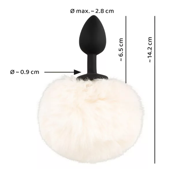 You2Toys - πρωκτικό plug με ουρά λαγού - μαύρο