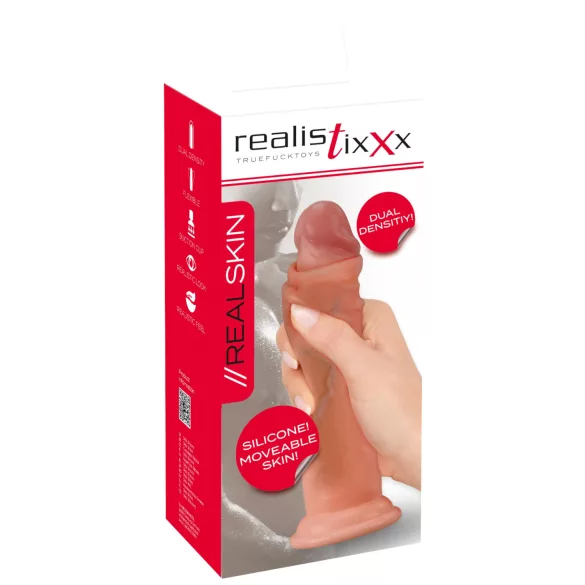 Realistixxx - ρεαλιστικό dildo διπλής στρώσης - φυσικό χρώμα