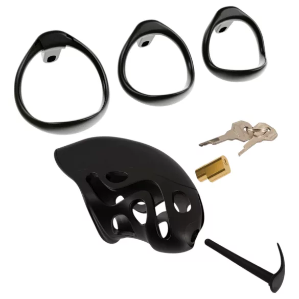 You2Toys - κλουβί πέους με βύσμα - μαύρο