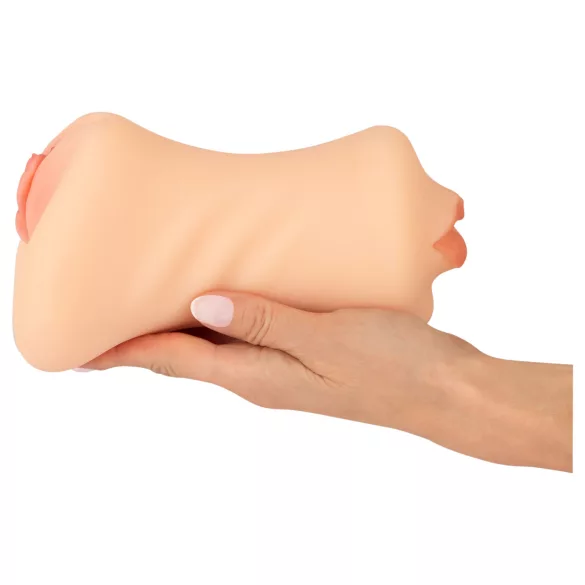 Nature Skin - ανδρικό αυνανιστήρι διπλής διείσδυσης πούτσα στόμα - φυσικό