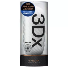   TENGA 3Dx Flow - αυλακωτός/κυμματιστός ανδρικός αυνανιστής (λευκό)