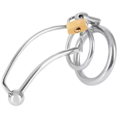   Συλλογή Fetish - ατσάλινο κλουβί πέους με κοίλη ουρηθρική ράβδο (ασημί)