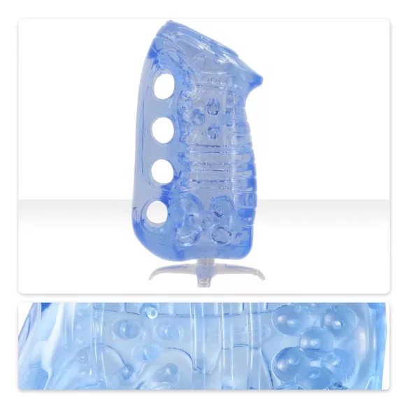 Fleshlight Fleshskins Grip Blue Ice - ανοιχτό και από τις δύο πλευρές ανδρικό αυνανιστήρι (μπλε)