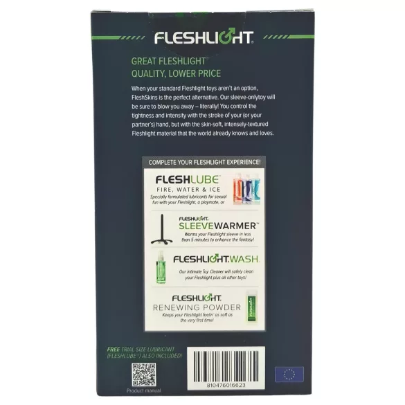 Fleshlight Fleshskins Grip Blue Ice - ανοιχτό και από τις δύο πλευρές ανδρικό αυνανιστήρι (μπλε)