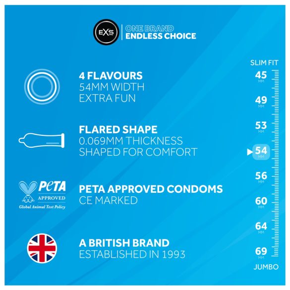 EXS - προφυλακτικά - μικτή γεύση - συσκευασία 12 τεμαχίων