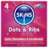Skins - προφυλακτικά με ραβδώσεις και κουκίδες - 4 τεμάχια